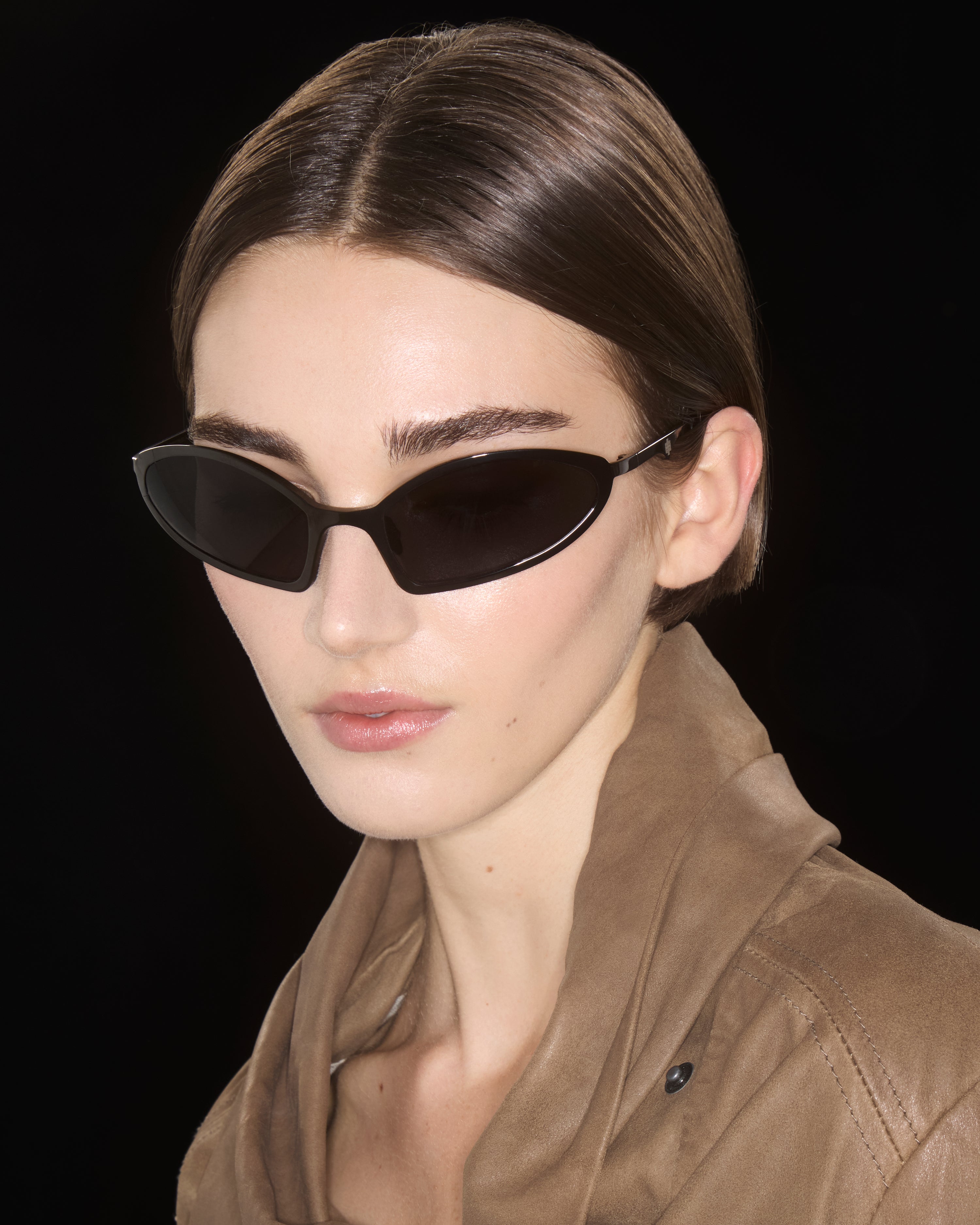 SEKRETAR RECTANGLE SUNGLASSES - BLACK