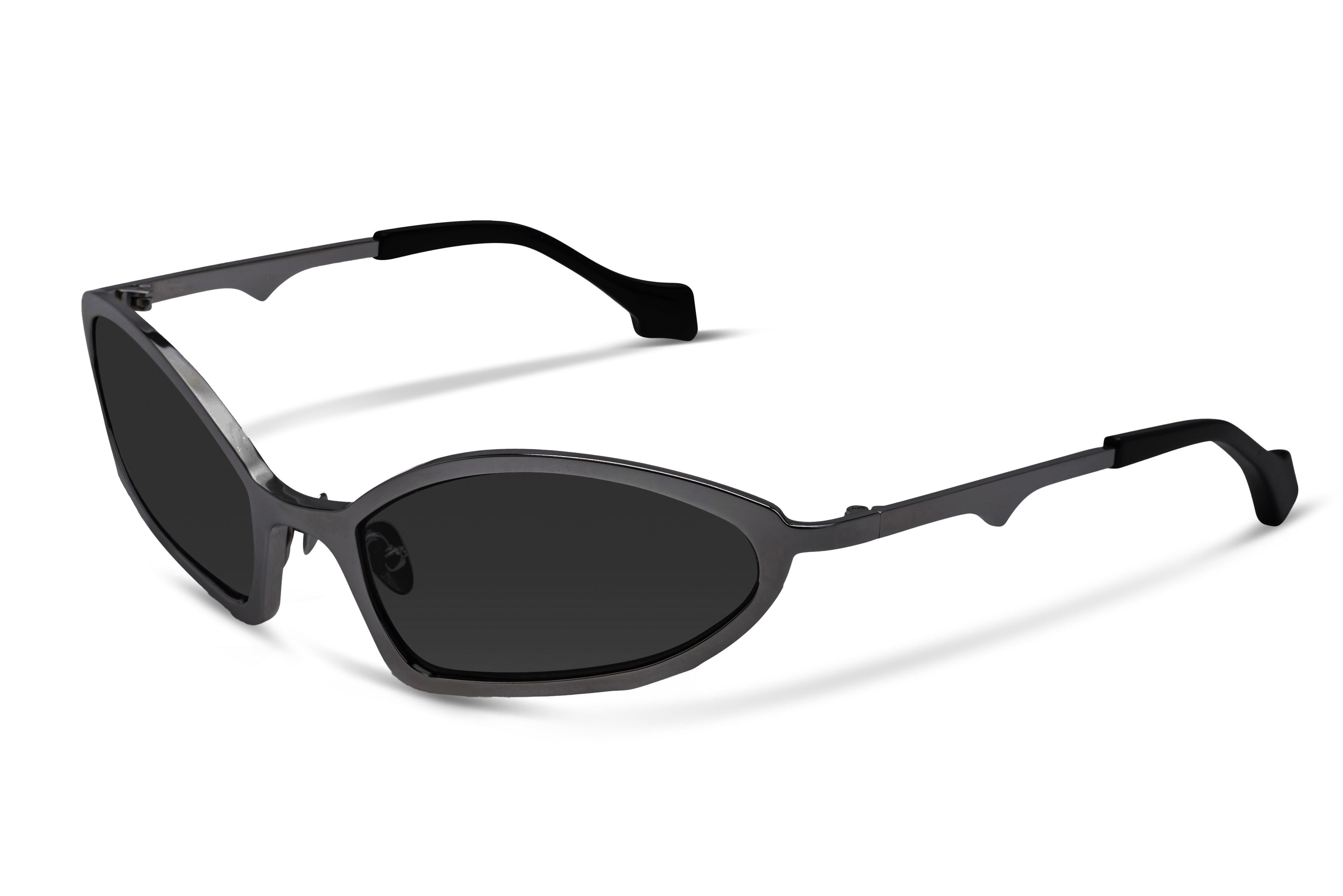 SEKRETAR RECTANGLE SUNGLASSES - BLACK