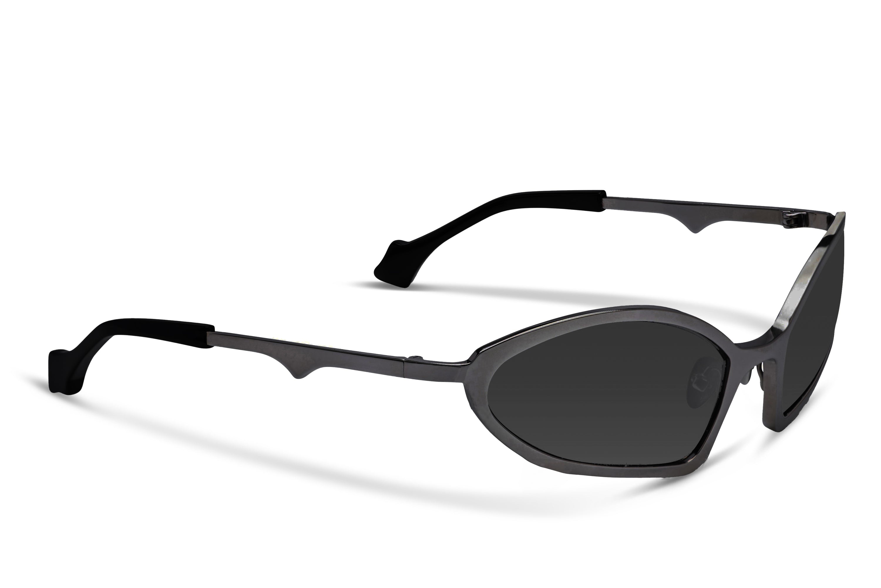 SEKRETAR RECTANGLE SUNGLASSES - BLACK